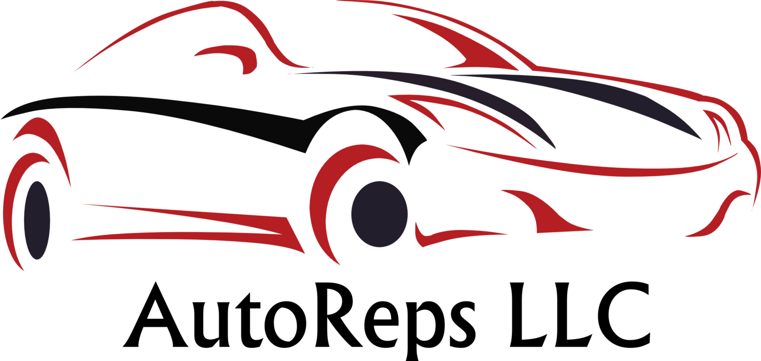 Red car logo with lines